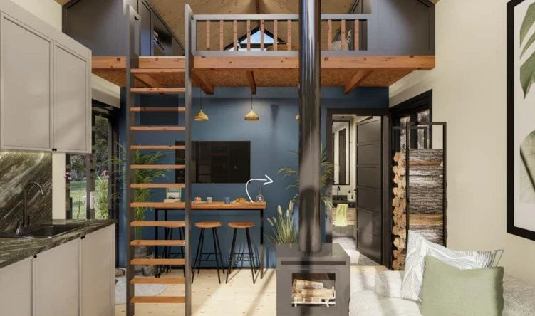 164-TRM Modern Eco-Friendly Wooden Kit Home With Bedroom, Bathroom & Kitchen (468 sq ft)